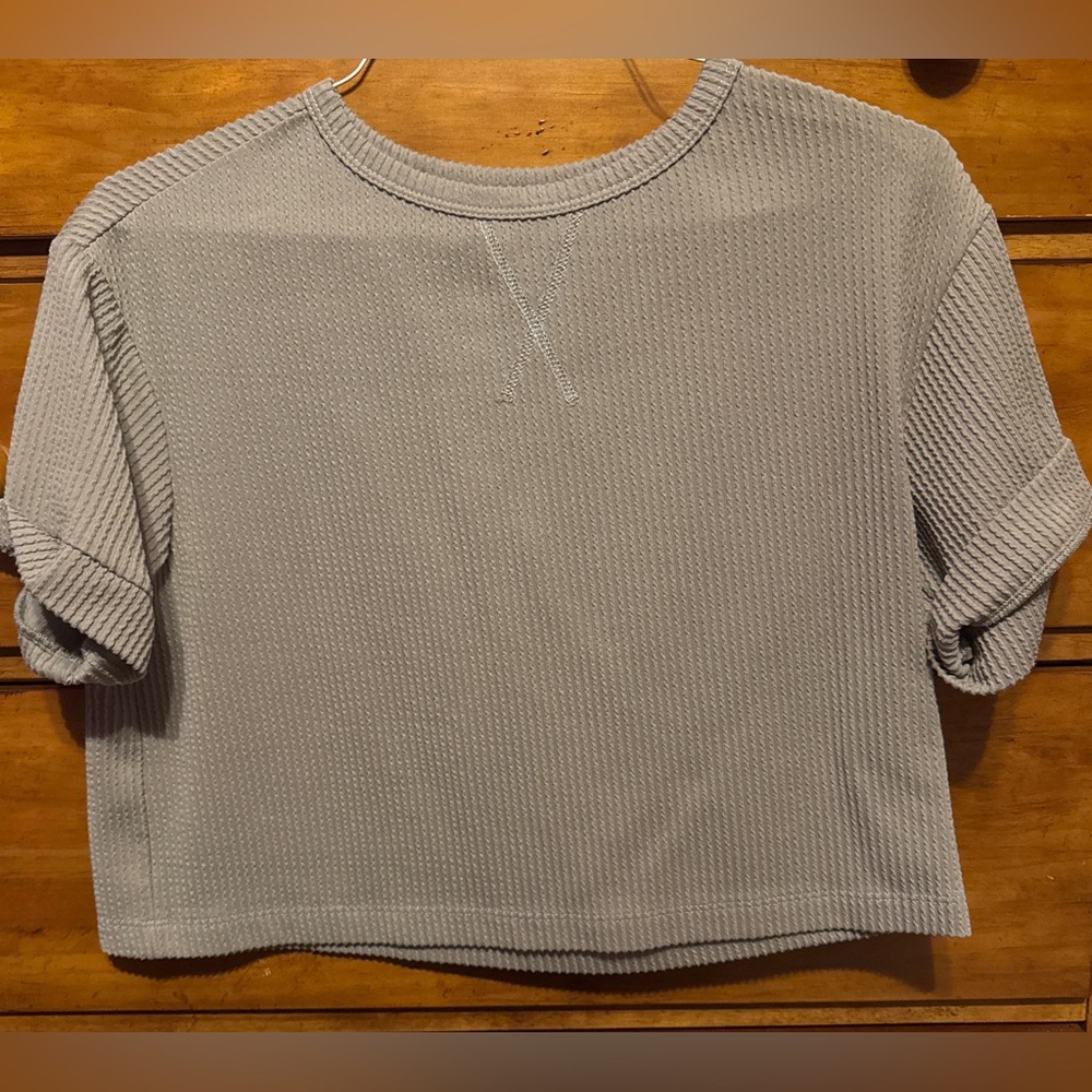 Miami Gray Ribbed Crop Top